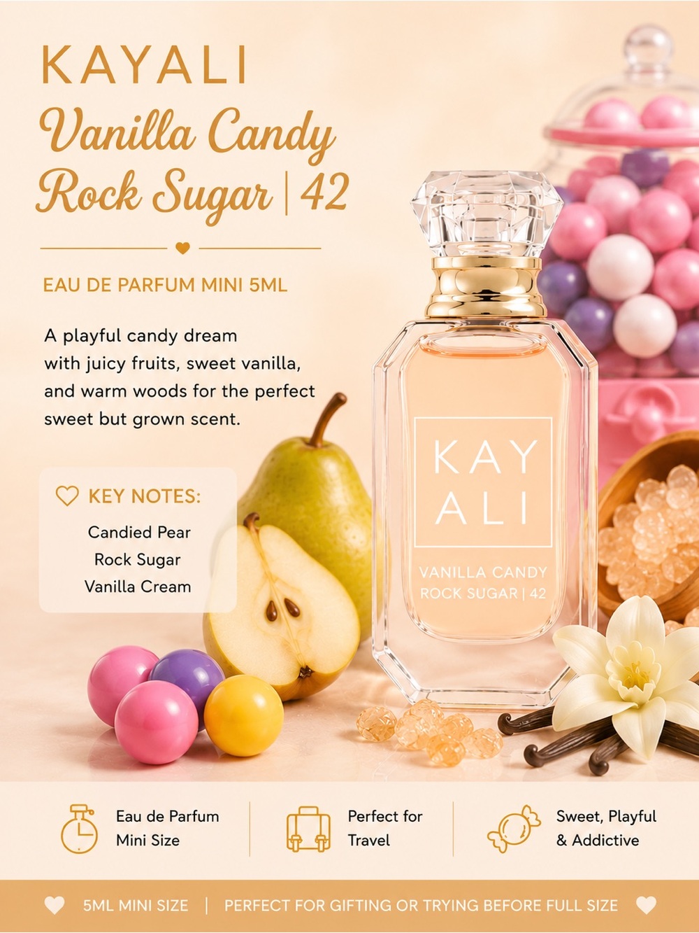 Kayali Vanilla Candy Rock Sugar EDP 5ml Travel Size